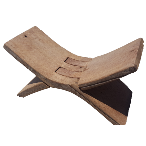 Natural wood head rest